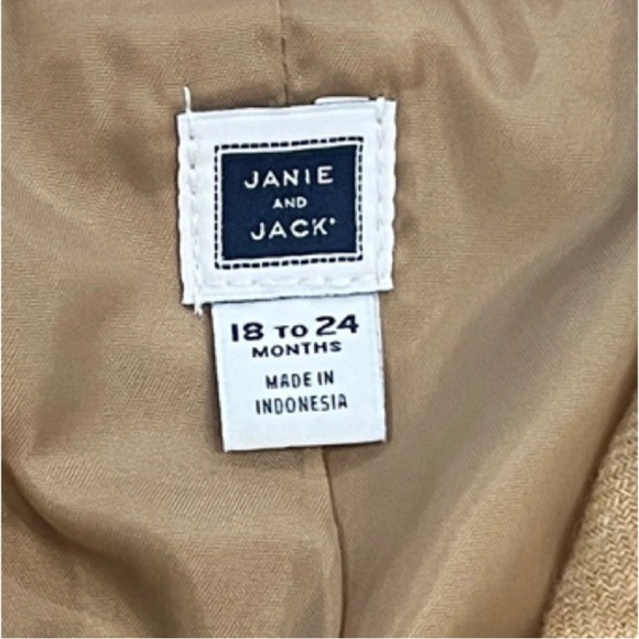 Boys Janie and Jack Tan 18-24 Months Classic Wool Blend Tailored Blazer - Picture 7 of 7